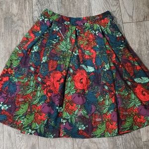 Lularoe Madison Skirt with colorful floral design